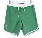 The Chive Green White "Keep Calm and Chive On" Swim Trunk Board Shorts Men Sz 28