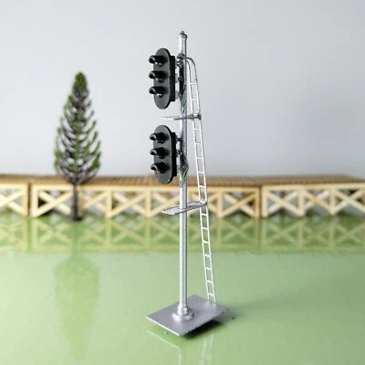 1 x HO scale model railroad 2 heads 3 + 3 aspects block signal LED made #K33Sr - Image 1 of 4