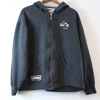 Vintage Disney Store Mickey Gray Full Zip Hoodie Men's XL Y2K Disneyland Parks - Image 1 of 4