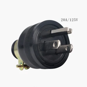 Tapón de montaje estándar americano 20A125V dos plano redondo de goma a prueba de caídas rem - Imagen 1 de 6