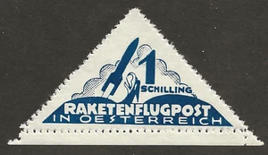 1932 AUSTRIA Friedrich Schmiedl 1 Schilling rocket mail stamp - 15A1 - Picture 1 of 2