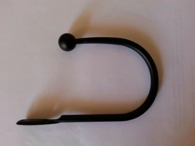 2 Curtain Tie Back Hooks Tie back Hold Black with classic ball end  - image 1 of 3