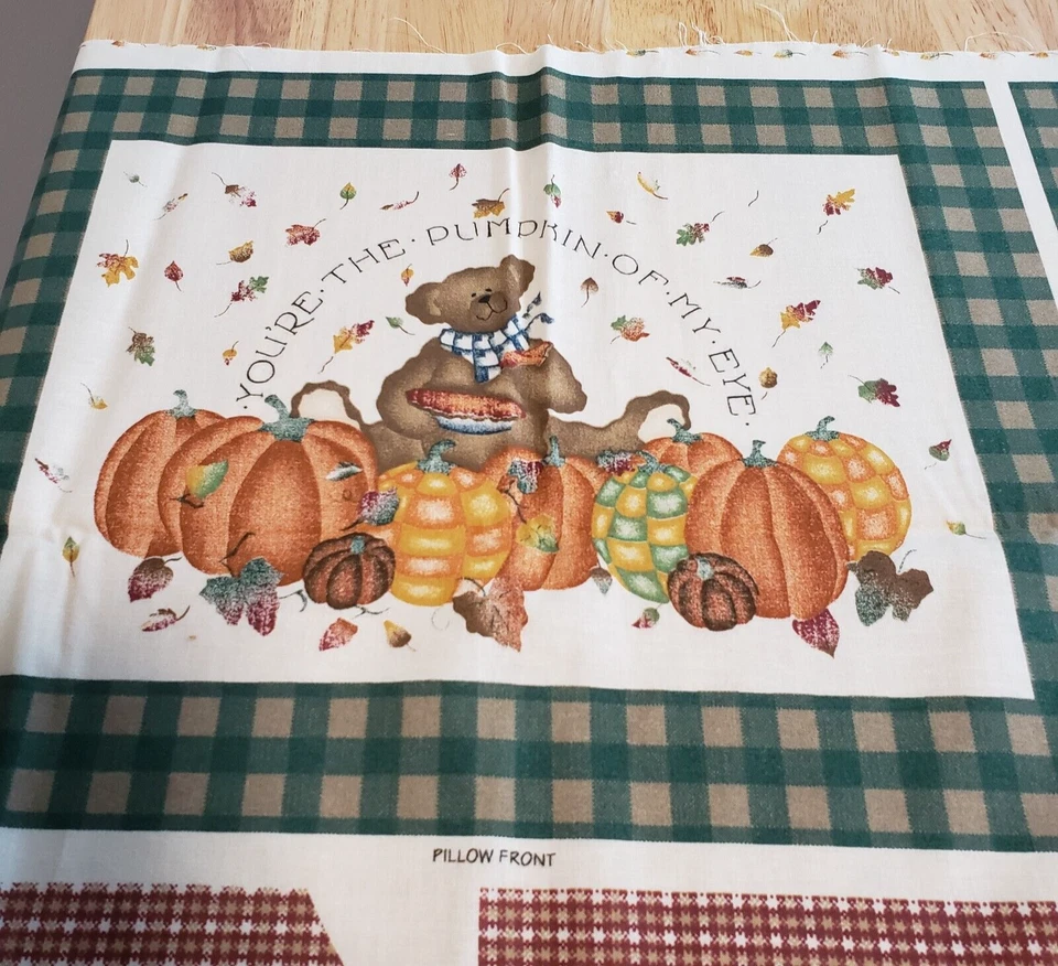 Antigo travesseiro Daisy Kingdom colheita amigos cortar e costurar painéis artesanais abóboras - Imagem 1 de 4