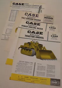 Case Model 1000 Tractor-Shovel, Dozer, Sideboom Vintage Brochure Sheets c1962 - Picture 1 of 5