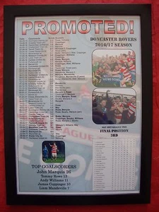 Doncaster Rovers League Two promoción 2017 - impresión enmarcada - Imagen 1 de 2