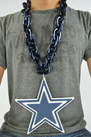 Dallas Cowboys NFL 3D Fan Chain Necklace Foam - 2 in1-Blue Cover