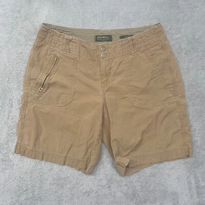Pantalones Cortos Eddie Bauer Para Mujer 6 Beige Ripstop Ajuste Negro Campamento Caminata Algodón Foto 1 de 4
