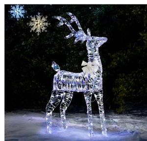 Prestige Mains Operated LED Iridescent Reindeer 1.5m - Cool White large size - Picture 1 of 2