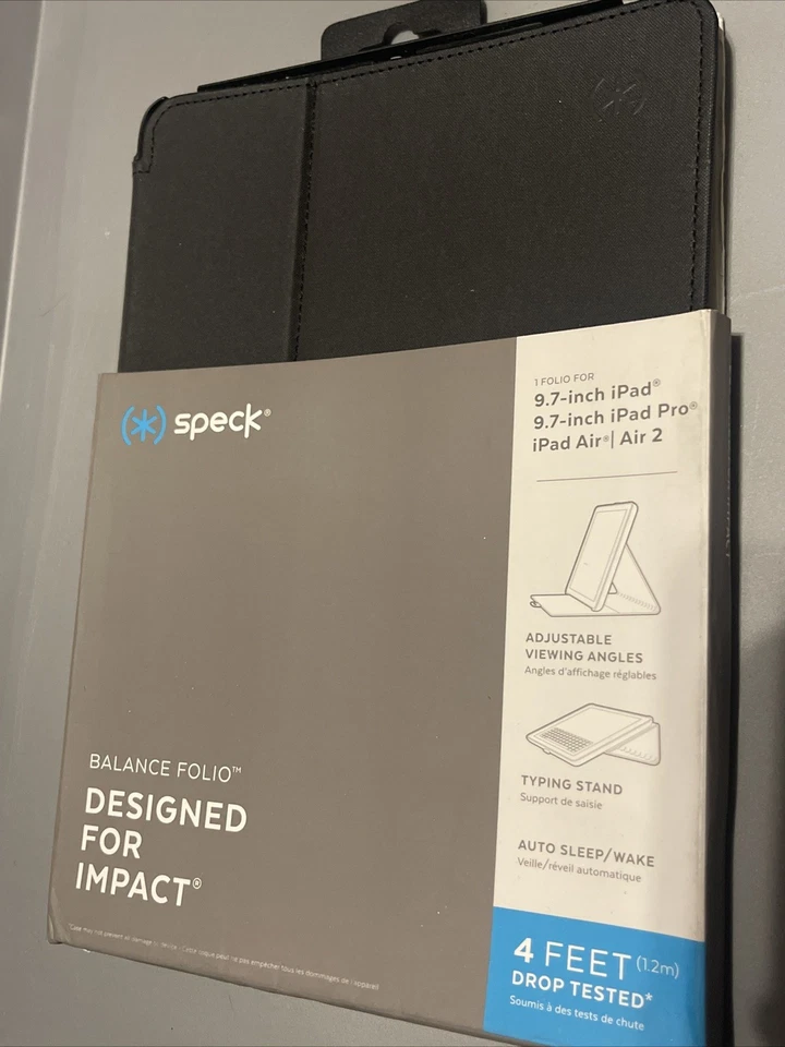 Speck Balance FOLIO para Apple iPad 9.7" (2018/2017) / Pro 9.7 / Air 2/Air - Negro Foto 1 de 4