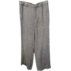 Soft Surroundings Grey & Black High-Waisted Wide Leg Trousers Size 10 - Picture 1 of 6