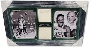 Bill Russell Red Auerbach Hand Signed Autographed Cut Custom Framed W/ Photo JSA - Picture 1 of 5