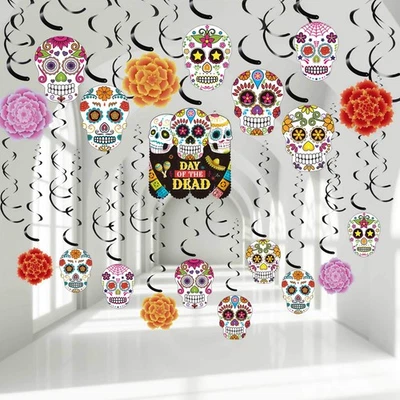 30 piezas Día de Muertos Lámina Remolinos Decoraciones Halloween Calavera de Azúcar Flores... Foto 1 de 4
