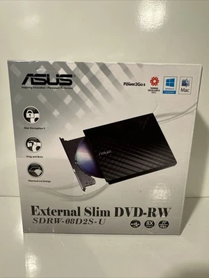 ASUS SDRW-08D2S-U External Slim 8X DVD-RW Optical Drive NEW in Open Box - Image 1 of 4