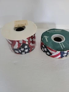 Vintage American Flag Ribbon Lot Of 2 Rolls - Picture 1 of 6
