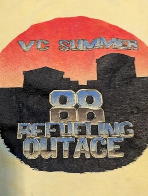 De colección VC Summer Outage Años 80 88 Amarillo Mantequilla XL Energía Nuclear Leer DESC Foto 1 de 4