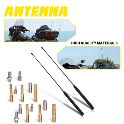 2X 16" Motorcycle Antenna For Harley Davidson 1989-2024 Touring Electra Glide - Изображение 1 из 4