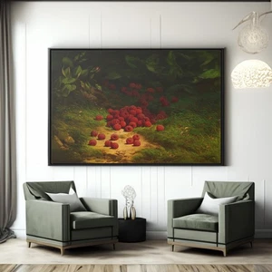 Raspberries in a Wooded Landscape by William Mason Brown Canvas/Poster Wall Art - Picture 1 of 10