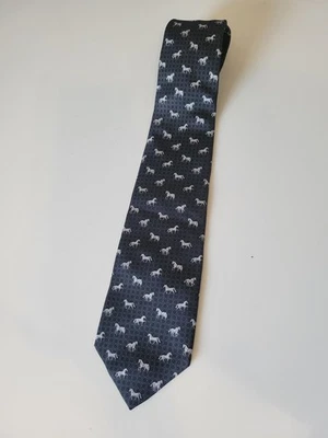 Beaufort Tie Rack Silk Horse Print Mens Tie Black - Imagem 1 de 4
