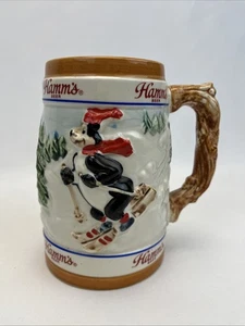 Hamm's Bierbär Limited Edition 1986 Skiing Stein Becher 6-1/4" - Bild 1 von 7