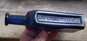 1860s COBALT BLUE DR.CHAUSSIER'S EMPRESS APPLIED LIP AMERICAN HAIR BOTTLE - Picture 1 of 10