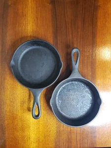(2) Lodge 6” inch Cast Iron Skillet USA H3SK #4/#5 SEE PICTURES - Picture 1 of 13
