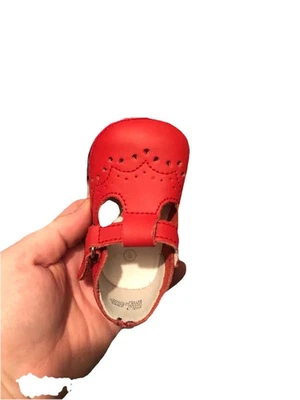 Baby Girl MaryJanes- Red Dress Shoes- Angel Mary Janes Infant Size 1 - Image 1 of 3