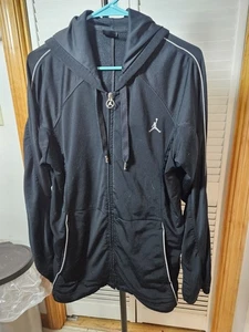 De colección Nike Air Jordan Sudadera con Capucha con Cremallera Para Hombres M Chaqueta Etiqueta Roja Negro Gráfico - Imagen 1 de 7