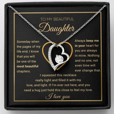 To My Daughter Necklace, Gift For Daughter From Dad, Daughter Father Necklace - Image 1 of 4