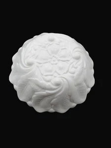 Vintage Indiana Glass Wild Rose Milk Glass Bowl Scalloped Edges - Picture 1 of 4