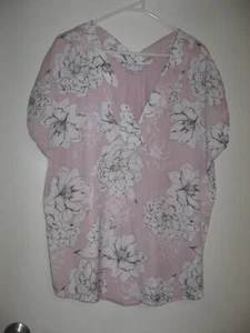 WITCHERY PINK+WHITE FLORAL FRONT V-NECK SLEEVELESS TOP SIZE XL - Picture 1 of 4
