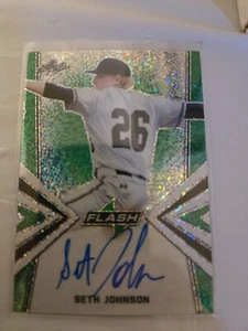 2020 Leaf Flash Seth Johnson Auto Green  /15 RC Prospect Rookie #BA-SJ1 Rays - Picture 1 of 2
