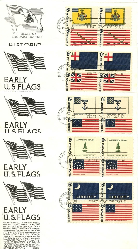 1968  FDC, ANDERSON, HISTORIC FLAGS, SE-TENANT BLOCKS - Image 1 of 1