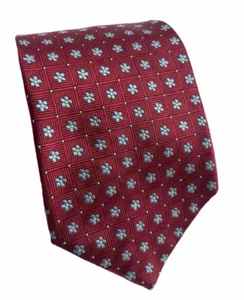 $139 Brooks Brothers 346 Pure 100% Silk Men’s Tie Red Blue Flowers Italian - Picture 1 of 6