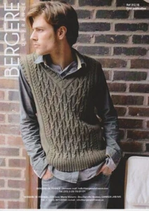 Knitting Pattern DK Man's Tank Top size S - XXXL Bergere de France 312.18 - Picture 1 of 1