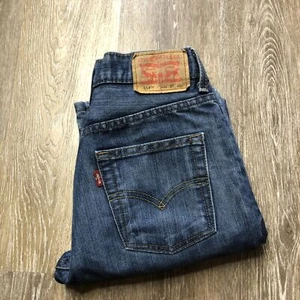 LEVI'S 514 Slim Straight Blue Denim Jeans Boy's Size 14 R W 27 L 27 - Picture 1 of 11