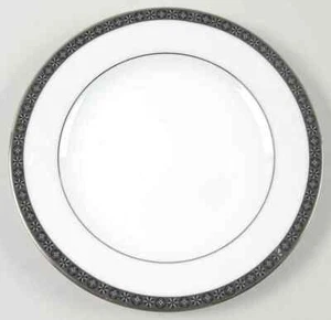 Noritake Peking 2229 White Geometric Black Trim Band Bread & Butter Plate - Picture 1 of 3