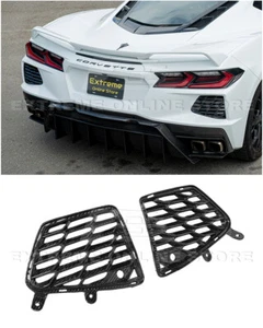 Para Corvette C8 20-Up | Repuesto de inserto de ventilación parachoques trasero de fibra de carbono - Imagen 1 de 12