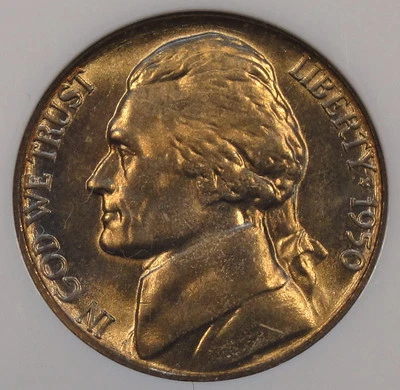 1950 Jefferson Nickel 5c NGC Certified MS66 - Image 1 of 4