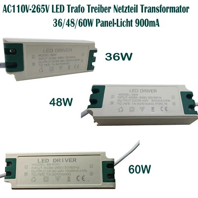 AC110V-265V LED Trafo Treiber Netzteil Transformator 36/48/60W Panel-Licht 900mA - Bild 1 von 4