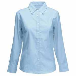 Girls School Uniform Shirt Blouse Top Full Sleeve White/Blue 3-18yr Pack of 4 - Picture 1 of 3