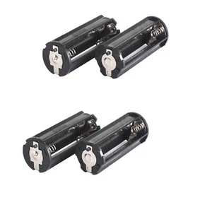 4Pcs Black Plastic Battery Holder For 3 x 1.5V AAA Batteries Cylindrical Case - Picture 1 of 10