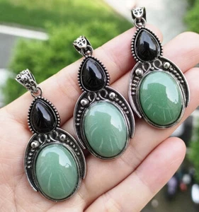 10pcs Aventurine Obsidian Gems stone Pendants Magic Reiki Healing Amulet - Picture 1 of 1