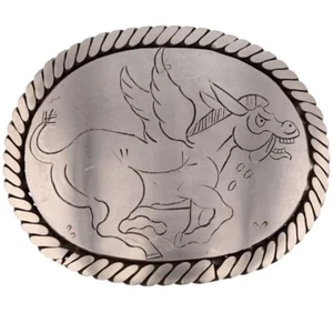 Pegasus Hippie Fantasy Biker Handmade Hippy Winged Horse Vintage Belt Buckle - Picture 1 of 5