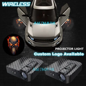 Flaming Punisher Skull Wireless Car Door Projector LED Laser Ghost Shadow Light - Picture 1 of 9