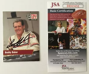 Buddy Baker 1991 Pro Set Tarjeta #111 Certificado JSA NASCAR - Imagen 1 de 1