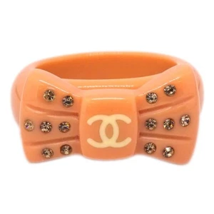 Chanel Ring Pink Acrylic Rhinestone #53 #13 02P 194514 - Picture 1 of 4
