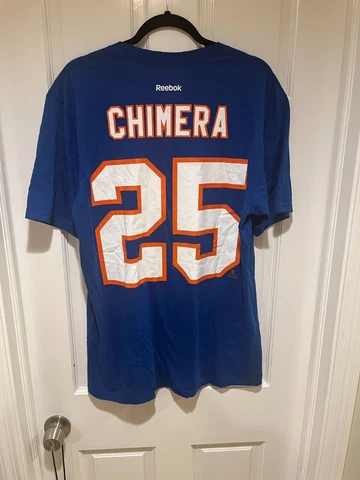 New York Islanders T Shirt Jason Chimera Mens Large Blue NHL Reebok T Shirt Cover