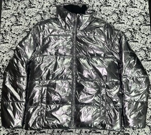 Old Navy Water Resistant Fashion Puffer Jacket Silver Women's Size Medium - Bild 1 von 7