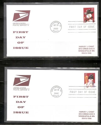 US SC # 3676-3679 Christmas Snowman. CHristmas 2002, FDC. USPS - Image 1 of 2