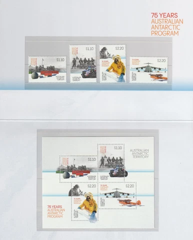 AAT 2022 : Antarctic Program : 75 Years - Stamp pack. Mint Condition Cover